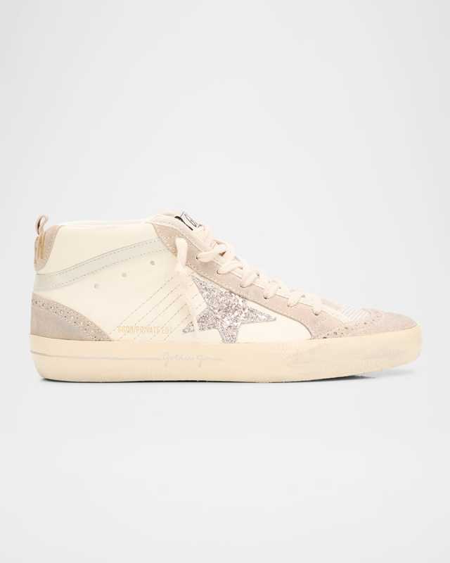 Midstar Mixed Leather Mid-Top Sneakers